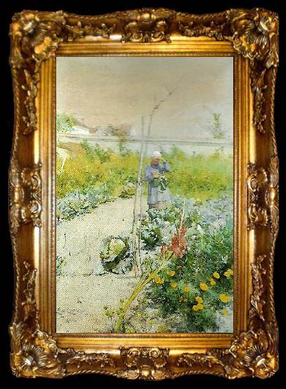 framed  Carl Larsson i kakstradgarden, ta009-2